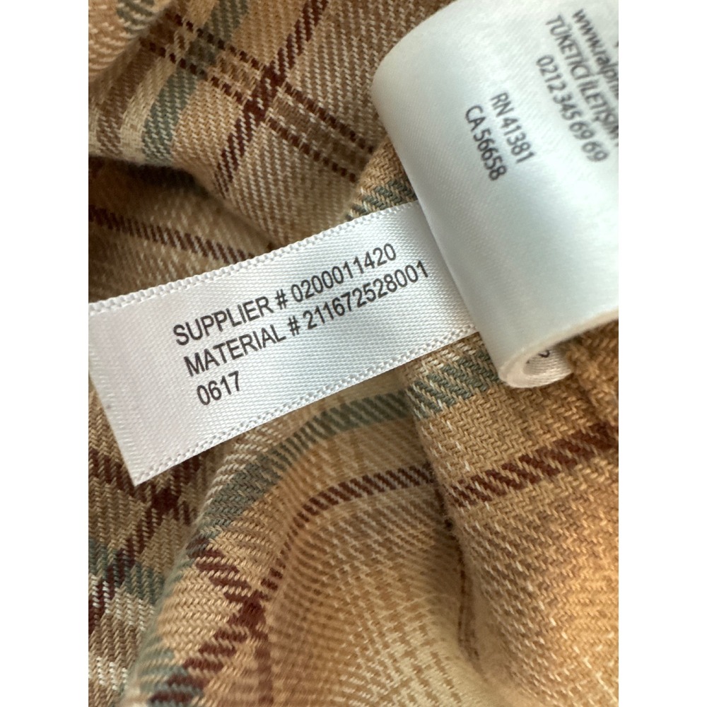 Ralph Lauren Mens Large Tan Brown Plaid Cotton Button Down Shirt Pony Logo - Picture 12 of 16
